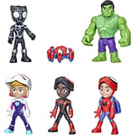 Marvel Spidey and His Amazing Friends, Multipack de Figurines Identité secrète avec Masques Rabattable, dès 3 Ans