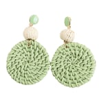 Okända kvinnors Boho Raffia Resort Beach örhängen Mint Green