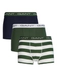 GANT Cotton Stretch Trunks, Pack of 3, Green/Multi