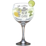 Personalised Gin and Tonic Glass for Women Engraved Balloon Shaped G and T Novelty Juniper Copa Cocktail Stem Ladies Gift Box (630 ML)