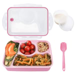 Bento Lunch Boxes, 2020 Upgrade 4 Compartment Bento Box Food Storage Containers for Kids &Adults- Microwave, Dishwasher and Freezer Safe