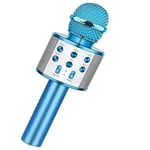 Wireless Bluetooth Microphones For Home Karaoke Child's Gift Blue