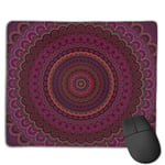 Dark Purple Mandala Gaming Mouse Pad Non-slip Rubber base Durable Stitched Edges Mousepads Compatible with Laser and Optical Mice for Gaming Office Working