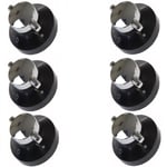6 X Stoves Oven Gas Control Knobs Hob Cooker Flame Switch Chrome Black Silver