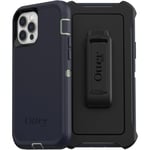 OtterBox iPhone 12 & iPhone 12 Pro Defender Series Case - VARSITY BLUES (DESERT SAGE/DRESS BLUES), rugged & durable, with port protection, includes holster clip kickstand