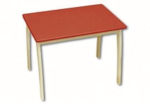 roba Table Enfant en Bois Massif - Bureau Enfant 56 x 76 x 52 cm - Vernis Rouge