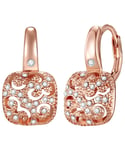 Lilly & Chloe Womens Saint Francis Crystals Female Metal (Alloy) Earring - Rose Gold - One Size