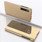 Hülle® Plating Flip Mirror Case Compatible for Xiaomi Mi 10 Pro 5G (Gold)