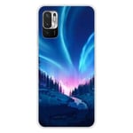 Tryckt silikonfodral kompatibelt med Xiaomi Redmi Note 10 Redmi Note 10S Nightfall Transparent