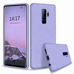 WYRHS Compatible with Samsung Galaxy S9+/S9 Plus Liquid Silicone Phone Case Gel Rubber Bumper+1*(Screen Protector) Soft Microfiber Lining Cushion Slim Shockproof Phone Shell-Purple