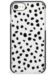 Dalmatian Print Black Impact Impact Phone Case for iPhone 7, for iPhone 8 | Protective Dual Layer Bumper TPU Silikon Cover Pattern Printed | Dog Animalprint Spots Polka Stylish