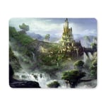 Castle Mountain with Fantastic and Futuristic Cartoon Style Scene Rectangle Non Slip Rubber Comfortable Computer Mouse Pad Gaming Mousepad Mat with Designs for Office Home Woman Man