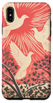Coque pour iPhone XS Max Or rose argent colombes volantes peinture dessin nature