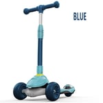 YL2SC Foldable 3 Wheel Kick Scooter Adjustable Handle Height with Gravity Steering System Easy Transport for Boys And Girls Aged 1-14,Blue