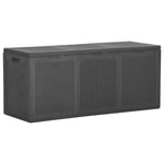 Garden Storage Box 270L Black PP Rattan Practical Set