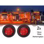Markeringsljus bakljus röda ledlampor  2-pack 12v led Röd