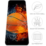 DIYOF Gym Sports Yoga Mat Suede Tie-dye Non-slip Fitness Losing Weight Pilates Slim Aerobic Yoga Pad Camping Exercise Massage Basketball Ball Fire Ice