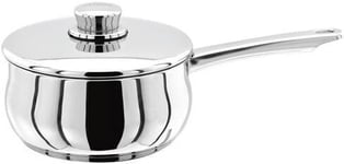 Stellar 1000 S105 Stainless Steel Saucepan with Lid 16cm, 1.3L, Induction Ready