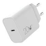 APM 20W Chargeur USB-C, Charge Rapide, PD 3.0, Blanc, Compatible avec iPhone 15 Pro 14 13 12 iPad Apple Watch AirPod Samsung Galaxy S23 S22 Z Fold Flip, 570338