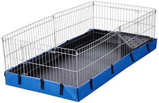Amazon Basics - Étanche Cochon d'Inde Cage pour petits animaux avec fond en toile, Bleu, L 118 x l 35 x H 60 cm