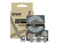 Cartouche d'encre Epson LK-5SBM pour LabelWorks LW-C410 et LW-C610 Noir sur Argent métallisé