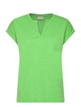 T-Shirt From Freequent In A Soft Material. The T-Shirt Has A Simple Silhouette W Green FREE/QUENT