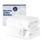 LIVIVO Electric Under Blanket - Heated Underblanket with 3 Heat Settings, Detachable Control, Ultra Fast Heat Up, Overheat Protection & Straps for an Easy Fit (Double)