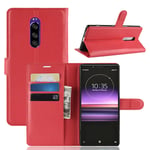 Sony Xperia 1 PU Wallet Case Red