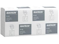 Handduksark Katrin Plus Non-stop Z-fold 2-lagers L25,5xW20,3xD8,5cm Nyfiber Vit,21 pk x 135 st/krt