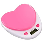 Wuqing Digital Kitchen Scale Heart-Shaped, Stainless Steel Kitchen Scale Digital Digital Scales Professional Scales Portable with Spatula Waterproof Solid Gift,Pink,L
