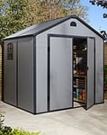 Rowlinson Airevale 8x6 Plastic Apex Shed Light Grey