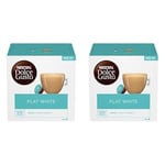 NESCAFE Dolce Gusto Flat White Coffee Pods - total of 48 Coffee Capsules - Creamy Coffee Flavour (6 Packs)