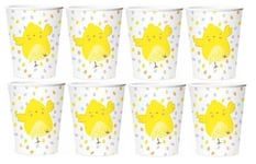 8 x Easter Chick Paper Cups 270ml Kids Party Decoration Prop Decor Tableware