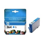 Hewlett Packard HP 364 original cartouche d encre cyan capacite standard 3ml 300 pages pack de 1 avec d encre Vivera (CB318EEBA3)
