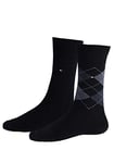 Tommy Hilfiger - Classic Mens Socks - Men's Accessories - Tommy Hilfiger Mens Socks - Signature Embroidered Logo - 2 Pack - Black - 9-11