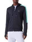 BOSS Mens Sicon Stretch-jersey zip-up hoodie with mesh inserts Blue