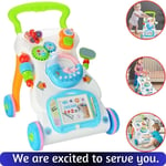 2 In1 Baby Walker First Steps Activity Walkers Toddlers Musical Bouncer Toy Cars