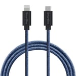 Smartline Lightning till USB-C Kabel 2m Fuzzy Blue Wave