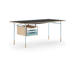 House of Finn Juhl Nyhavn desk skrivbord med skrivbordslådor Lj ek-sv laminat-blå ben kall