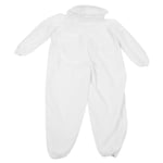 Combinaison d'apiculture une piece Vetements de protection avec double fermeture a glissiere Fournitures d'apiculture Blanc