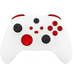 eXtremeRate Replacement Buttons for Xbox Core Wireless Controller, Chrome Red Glossy Custom LB RB LT RT Bumpers Trigers Dpad ABXY Start Back Sync Share Keys Parts for Xbox Series X & S Controller