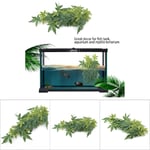 Grön konstgjord växt falska löv akvarium fisk tank reptil terrarium prydnader dekor 40cm