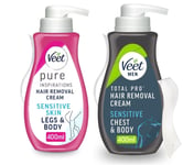 Veet 400ml Hair Removal Cream (1 Men's + 1 Women's) Sensitive, Normal 2