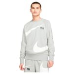 Nike Homme M Nsw Swoosh Sbb Crew Sweatshirt, Dk Grey Heather/White, L EU