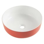 Alterna - Vasque Ronde à Poser Céramique Daily o Color Extérieur Rouge Corail Terra Cotta - 6505273