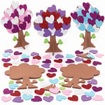Baker Ross Love Heart Foam Tree Pack of 5, Valentine's Craft Kits for Kids (FC455), Assorted