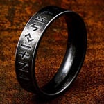 Ring - Nordisk Mytologi Runor antik svart 6mm