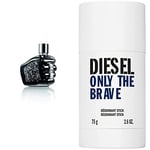 Diesel, Eau de Toilette Pour Homme Only The Brave Tattoo 125 ml + Déodorant Pour Homme Only The Brave en Stick 75 g, Lot de 2 Produits