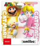 Nintendo amiibo Super Mario Cat Mario & cat Peach Double Set F/S w/Tracking# NEW