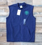 Nike Athletic Club Gilet Jacket Full Zip Cotton Top Fleece Mens Small Navy New